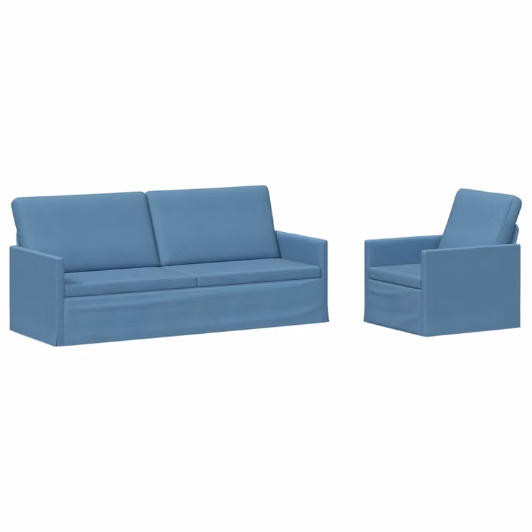 Set di 2 divani moderni vidaXL in tessuto blu con struttura in metallo per il tuo soggiorno