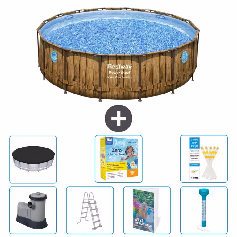 Bestway Power Steel, piscina rotonda - 488x122 cm - 6 pezzi, modello S532