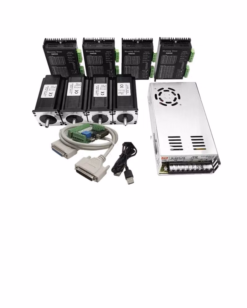 Kit motore passo-passo NEMA23, coppia elevata 3Nm, lunghezza 112 mm, compatibile con Mach3, driver scheda LPT DM556