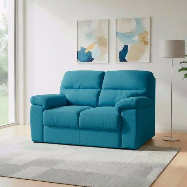 Divano 2 posti Alenda tessuto Roma colore verde acqua 160x98x92h