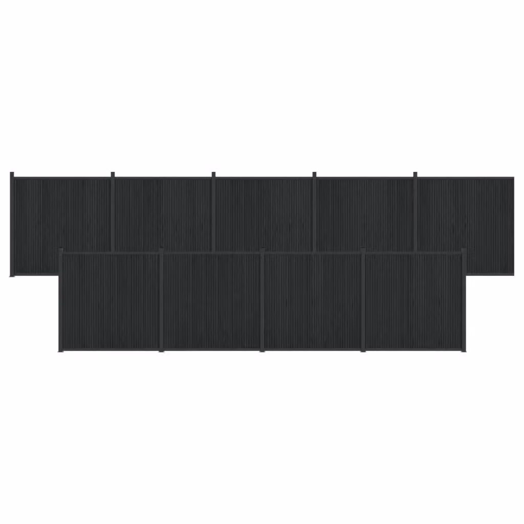 Set di 9 pannelli per recinzione Videx in WPC e alluminio nero, L: 1580 cm, H: 186,5 cm – 2