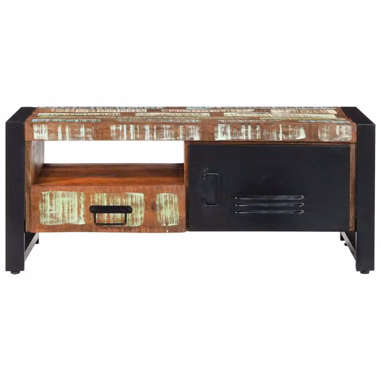 SYFAX™ Tavolino da Salotto 100x50x41 cm in Legno Massello di Recupero