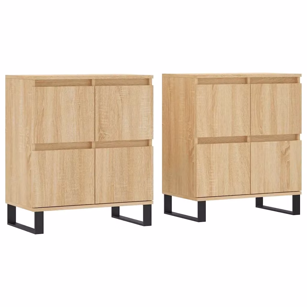 Set di 2 credenze vidaXL in legno multistrato color rovere, modello da appendere alla parete per la tua sala da pranzo – 2