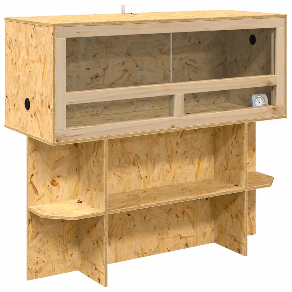 Terrario vidaXL in legno e vetro color marrone e beige L: 100 cm, P: 40 cm, H: 90 cm – 2