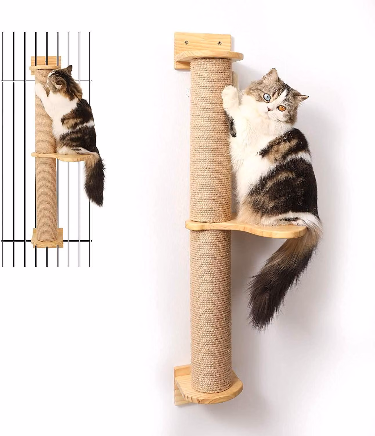 Albero per gatti con pali per graffiare e amaca