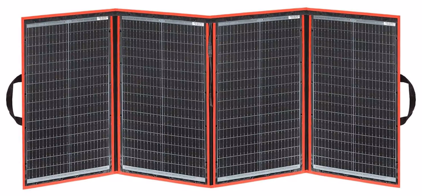 Caricabatterie solare portatile pieghevole da 200W, ideale per attività all'aperto, viaggi, camper, campeggio, auto e barche. Borsa pieghevole con controller da 20A per la ricarica della batteria