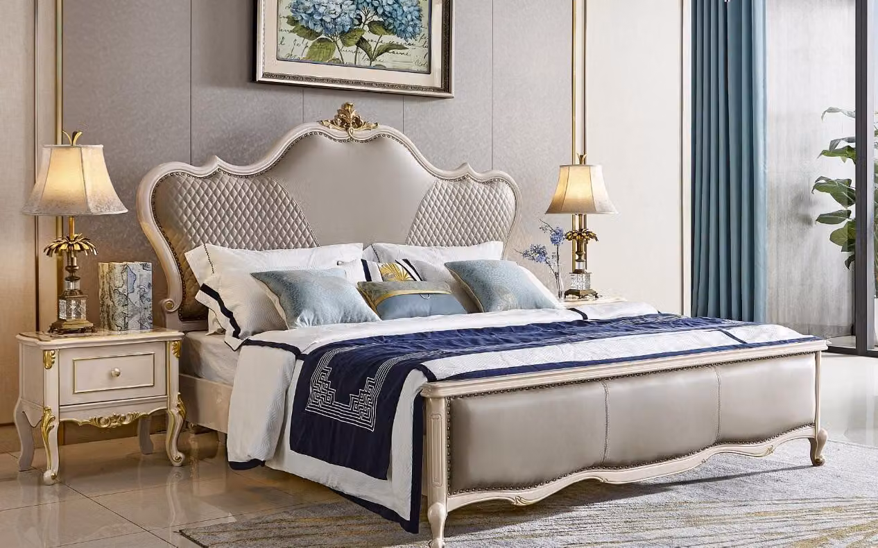 Klassisches Bett Barock Rokoko Hotel Betten Polsterbett Doppelbett Chesterfield