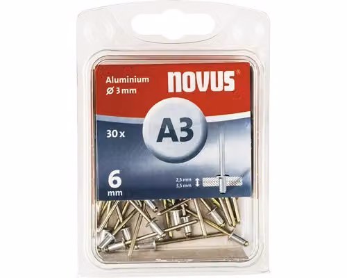 Chiodo POP 3x6 mm NOVUS 30 pezzi