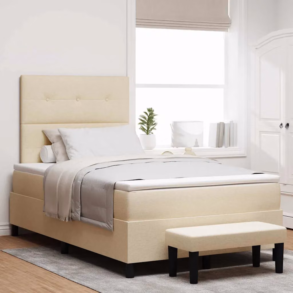 Letto ibrido con materasso a molle insacchettate vidaXL beige L 120 x P 200 cm – 1