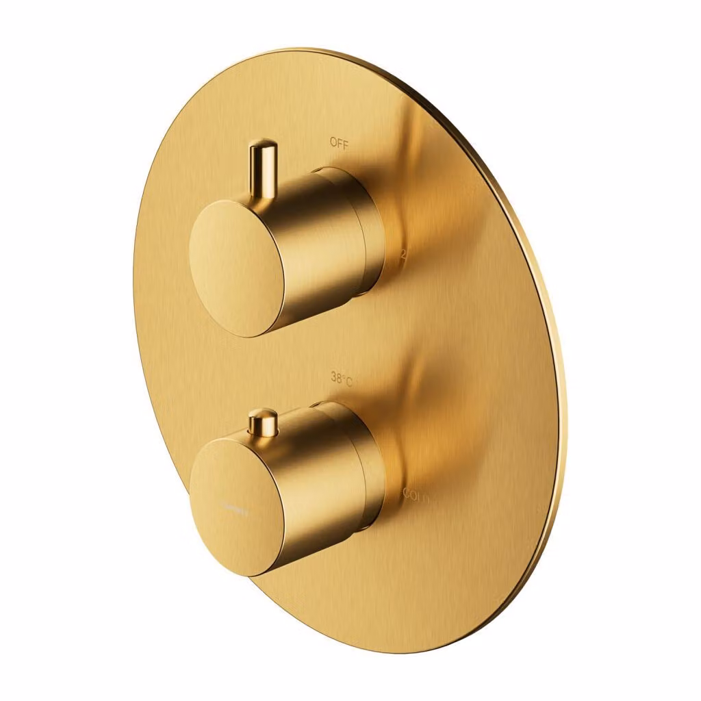 Omnires Y Y1236ROGLB Miscelatore termostatico da incasso per vasca/doccia, oro spazzolato