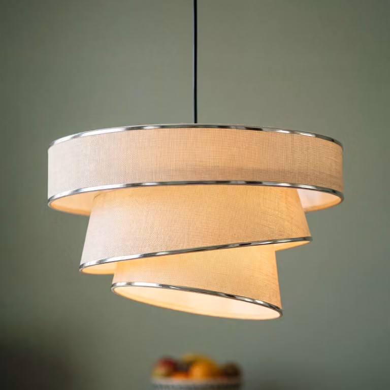 OSRAM Lampada a sospensione Decor Glittey, dimmerabile, Crema / Ambra, Soggiorno / Sala da pranzo, Tessuto / Stoffa / Seta, Moderno, Lampada a sospensione