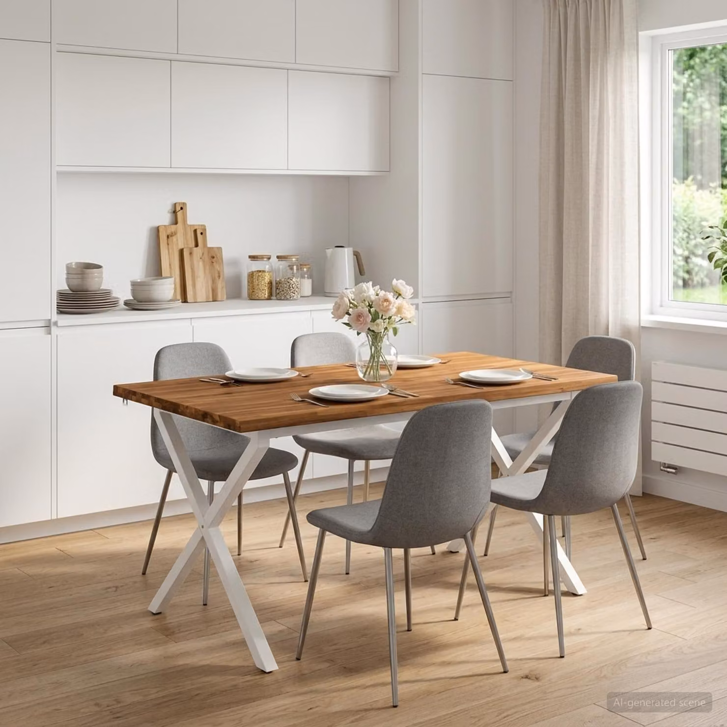 vidaXL Tavolo da pranzo con bordo vivo 140 x 80 x 75 cm Naturale
