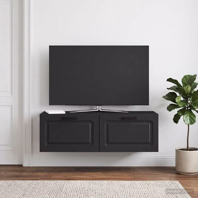 vidaXL Mobile Porta TV da Muro Moderno Nero L/P/H: 98 x 31 x 30 cm
