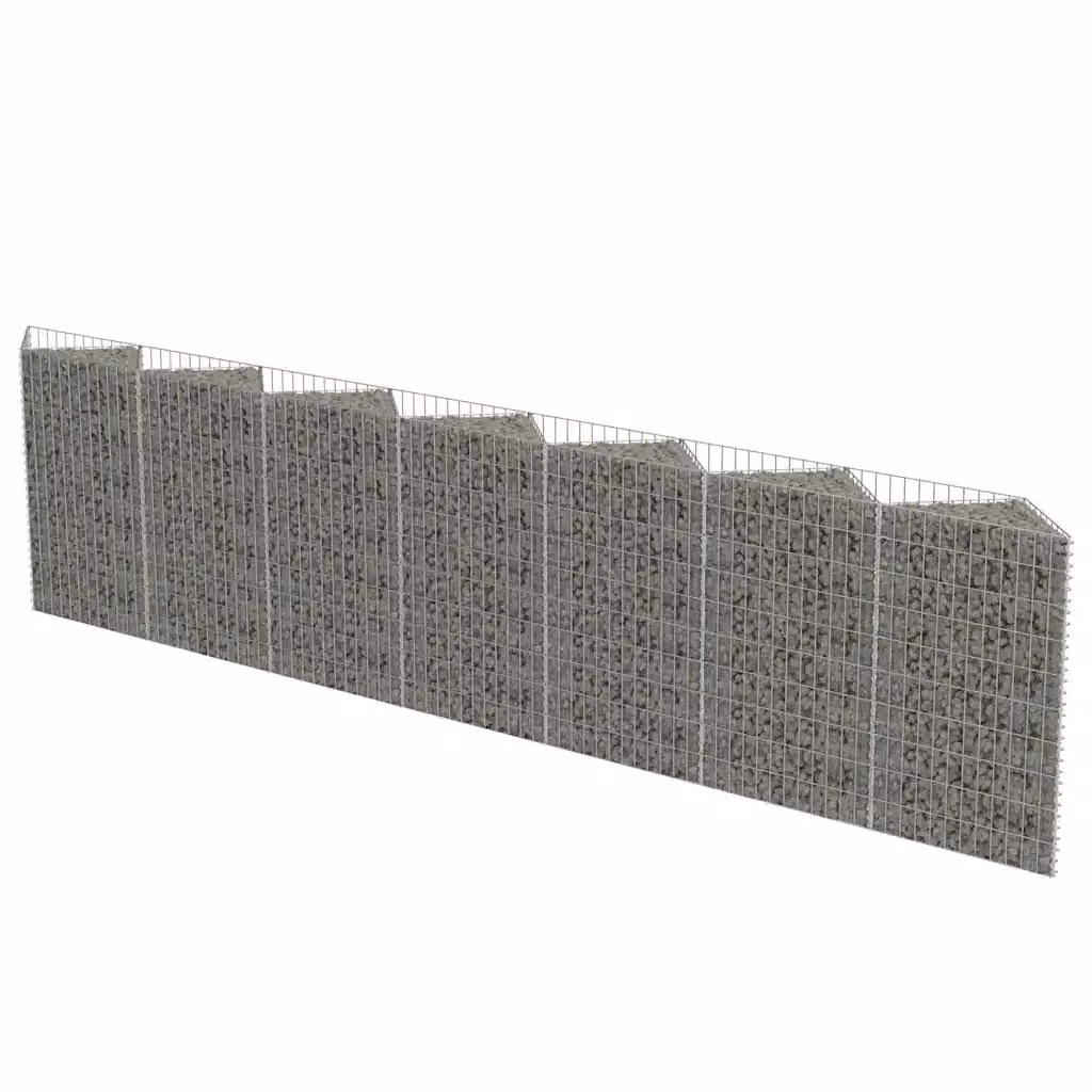 Gabbione in acciaio zincato vidaXL grigio argento L: 450 cm, P: 30 cm, H: 100 cm – 2