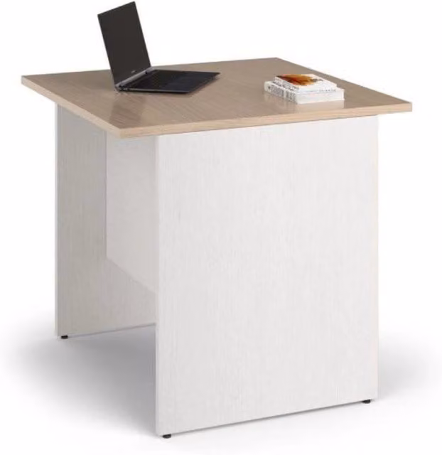 Scrivania per ufficio 80x80x74H olmo e bianco frassinato Ibisco – Made in Italy