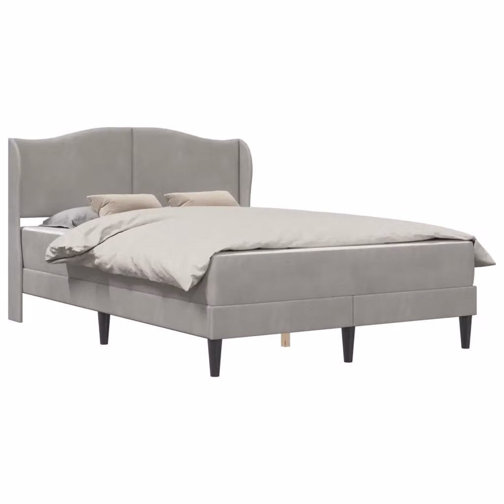 Struttura del letto moderna vidaXL in velluto grigio, L/P/H: 140 x 190 x 101 cm – 2