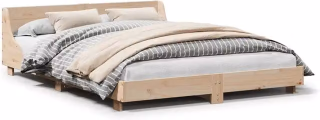 Letto matrimoniale | Letto per adulti | Letto senza Materasso 120x190 cm in Legno Massello di Pino
