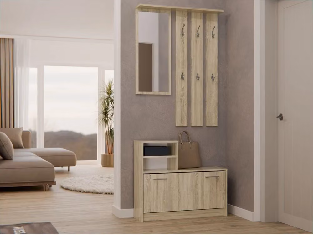 Guardaroba moderno VERA rovere sonoma con specchio, L: 180 cm, P: 45 cm, H: 180 cm – 2