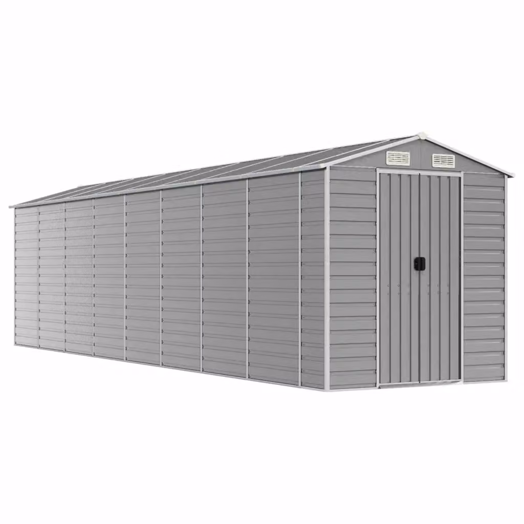 Casetta da giardino Videx in acciaio zincato grigio chiaro con ventilazione laterale L/P/H: 191 x 725 x 198 cm – 2
