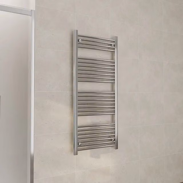 Termoarredo scaldasalviette Antares in metallo cromato, H: 120 cm, L: 50 cm, interasse 45 cm