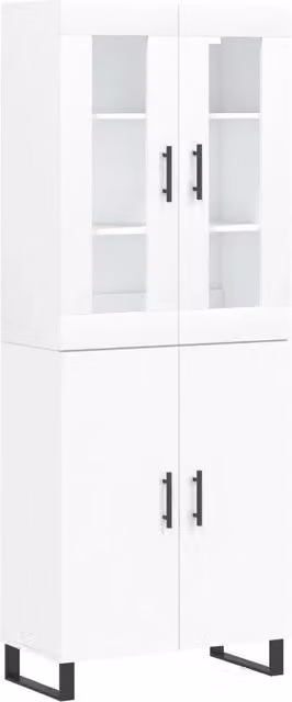 Credenza | Madia | Buffet da pranzo | Armadio da pranzo Bianca 69,5x34x180 cm in Legno Multistrato