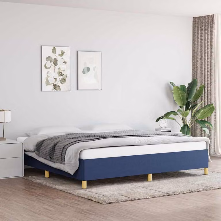 vidaXL Giroletto senza Materasso Blu in Tessuto L/P: 200 x 200 cm