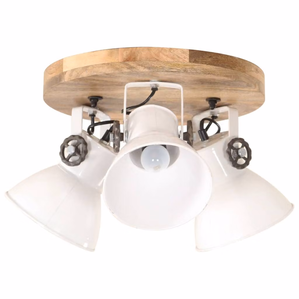 vidaXL Lampada da soffitto in stile industriale 25 W bianco 42x27 cm E27
