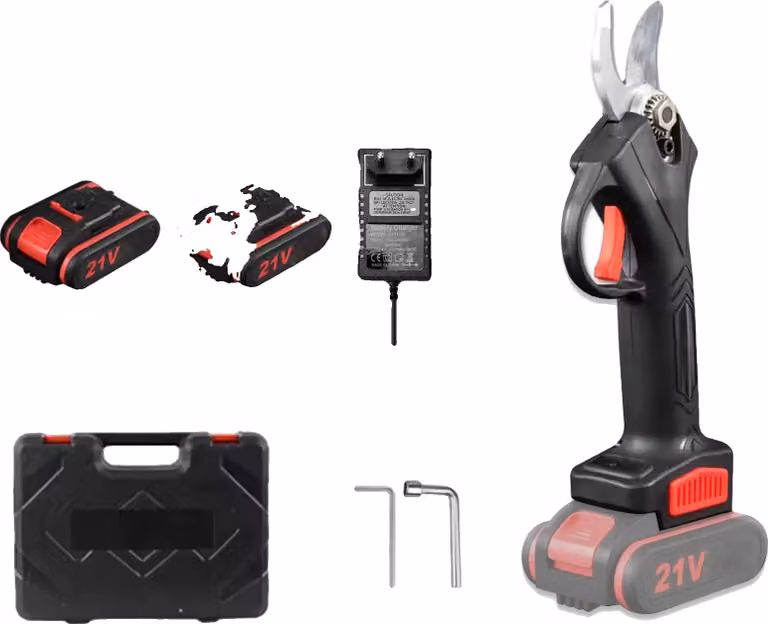 Taglierina elettrica a batteria, potenza 1200W, batteria 21V, capacità di taglio 0-25mm, 2 batterie 1 spina