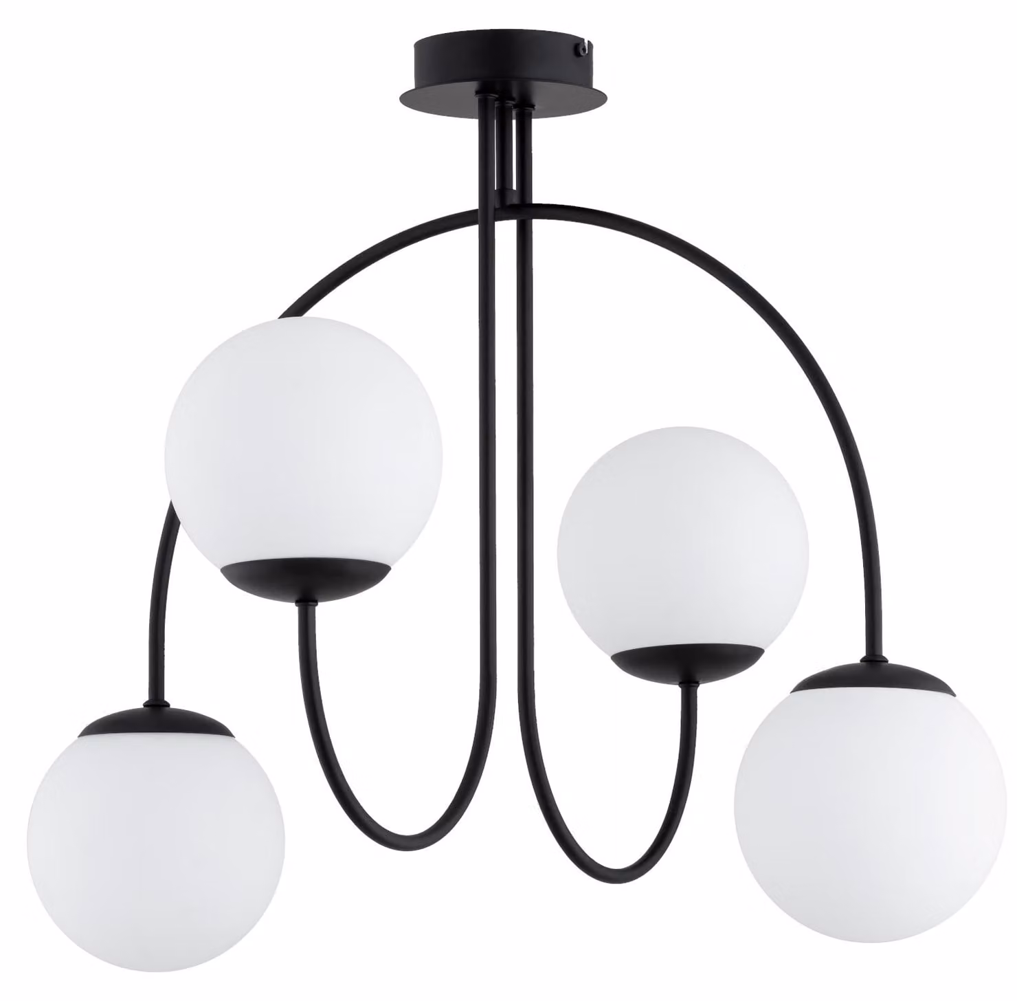Lampada a sospensione con bracci ad arco TERSO nera 4xE14x10W in metallo, dimensioni: 48x58x58 cm, IP20, Alfa