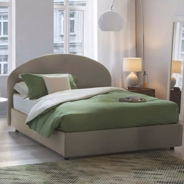 Letto Matrimoniale Amida Talamo Italia con Materasso e Contenitore Alzabile, Grigio, L/P: 160 x 200 cm – 1