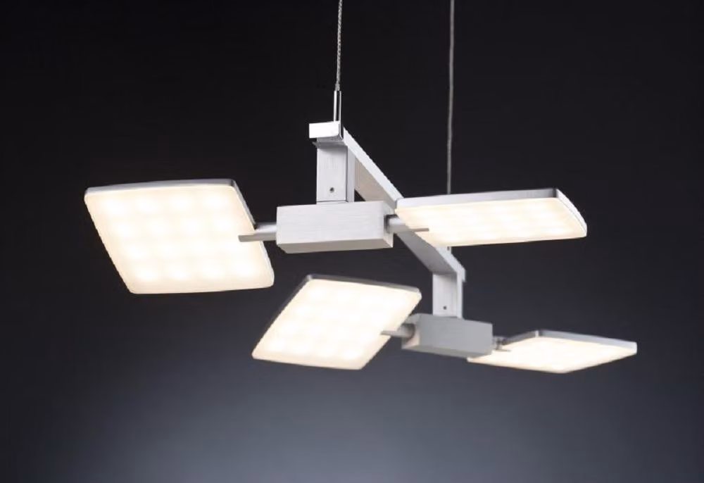 Lampada a sospensione Paulmann Living Pad 4x5W LED in alluminio spazzolato/cromo 230V