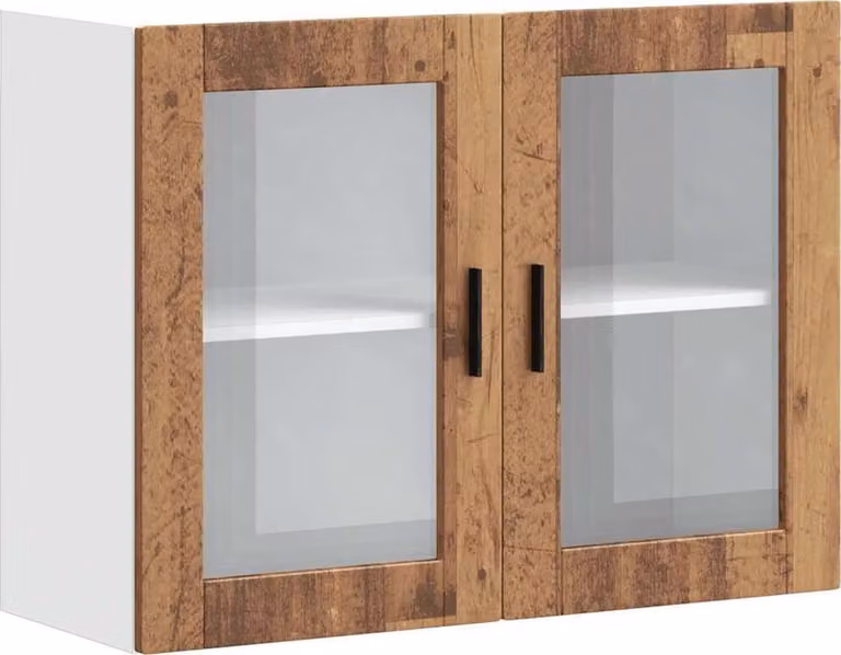 Pensile da Cucina con Porta in Vetro Porto Legno Vecchio