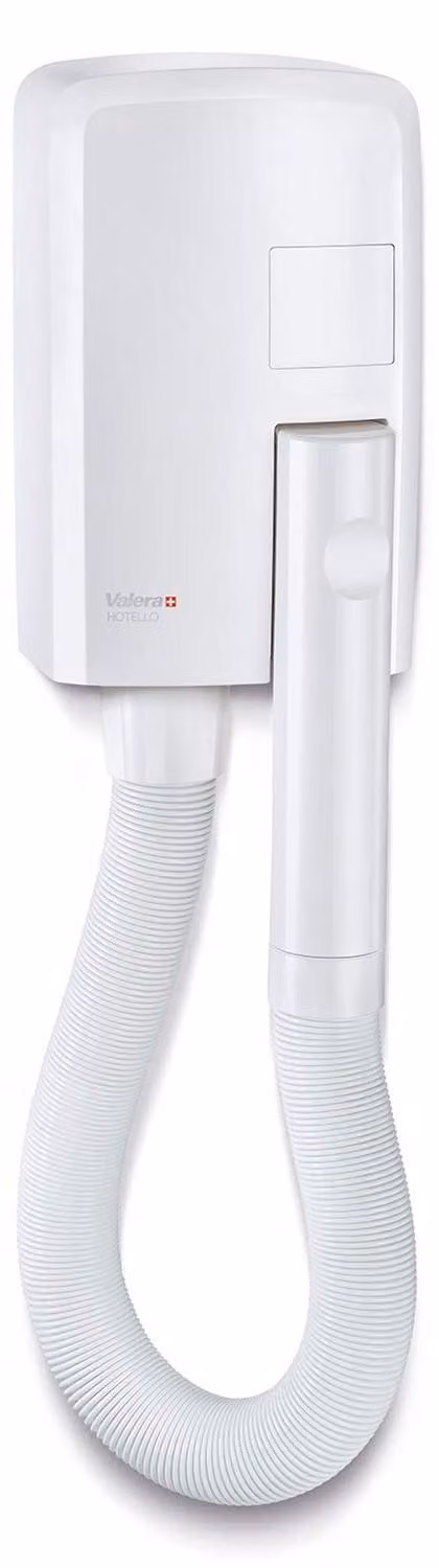 Asciugacapelli da parete, 1200 W, bianco/argento, completo di materiale di montaggio