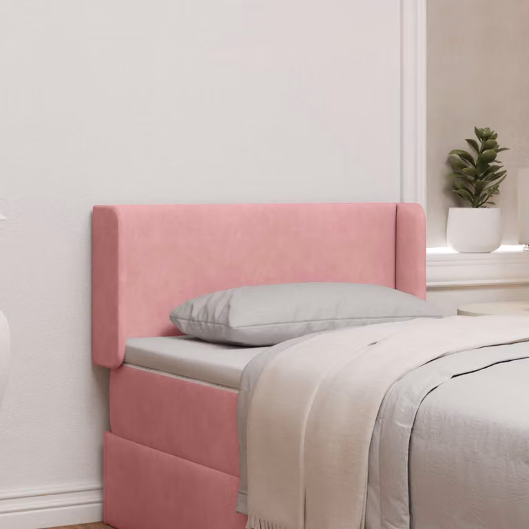Testata del letto moderna in velluto rosa vidaXL