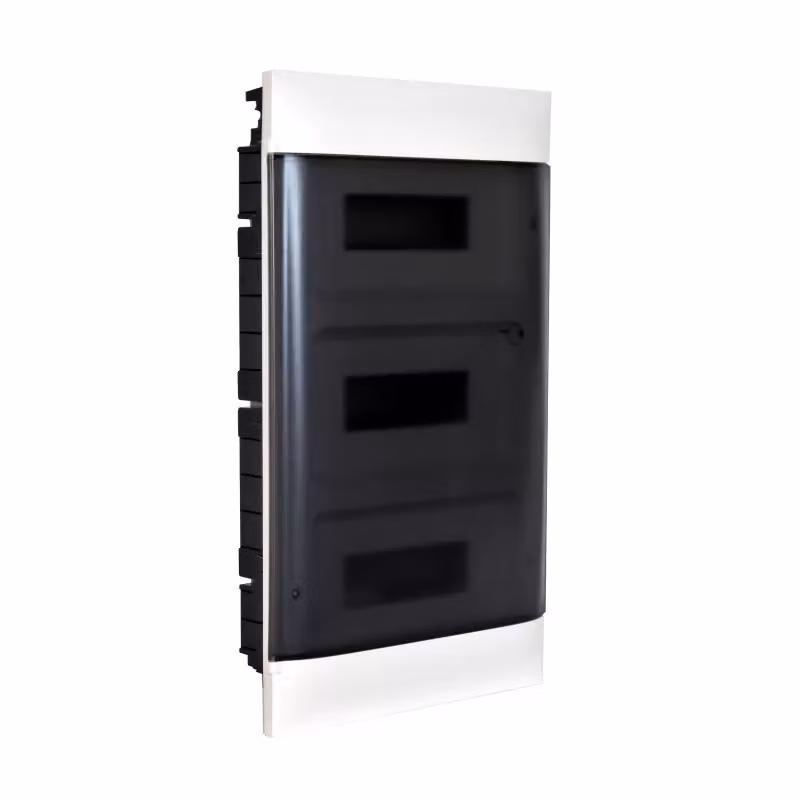 Distributore da incasso Legrand Praktibox S, con sportello in vetro fumé, bianco, 3x 12 moduli 135153