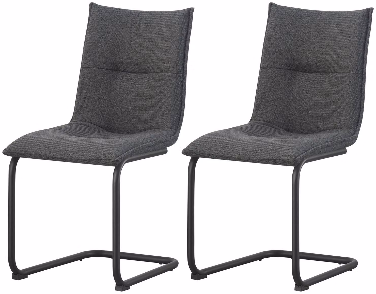 xonox.home Set di 2 sedie Swing Sonja in tessuto antracite (L/H/D): 46 x 89 x 57 cm