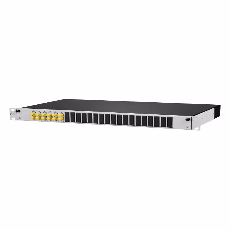 Metz Connect OpDAT slide Patchfeld splice 6xST-D (metallico), OM4, grigio 150267D106-E