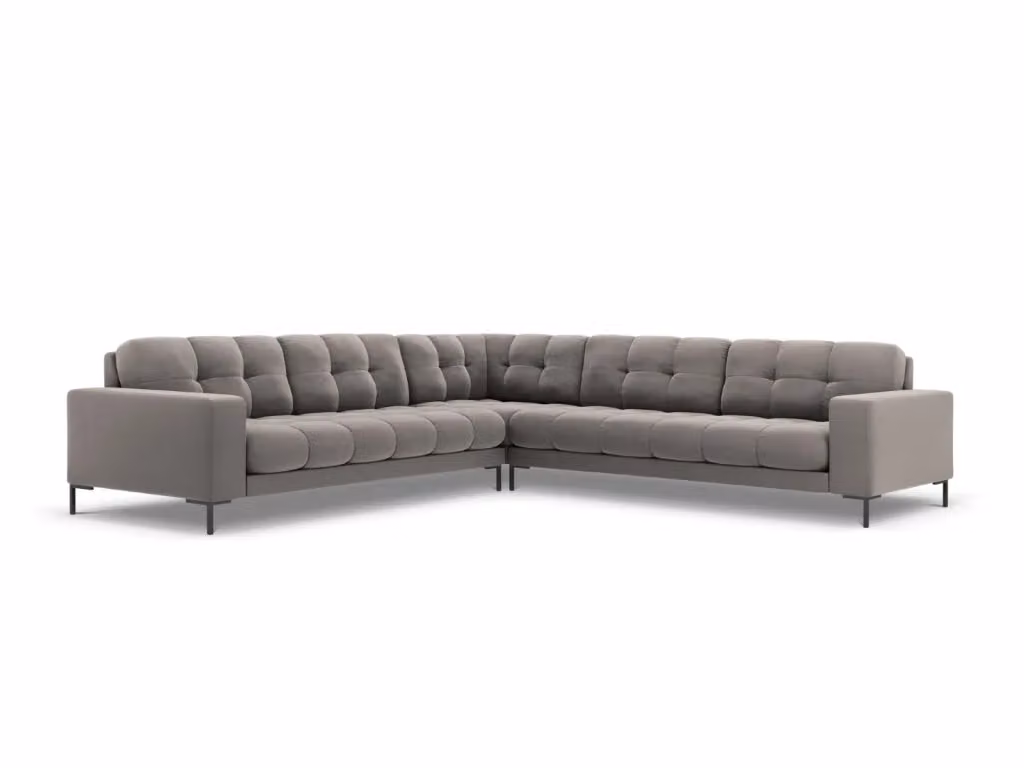 Divano angolare reversibile Bali di Cosmopolitan Design in velluto grigio chiaro per 6 persone L/P/H: 256 x 93 x 75 cm – 2