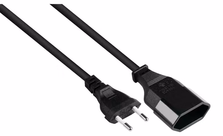 Prolunga da 2 m con spina/presa di tipo C, nera, 0,75 mm²