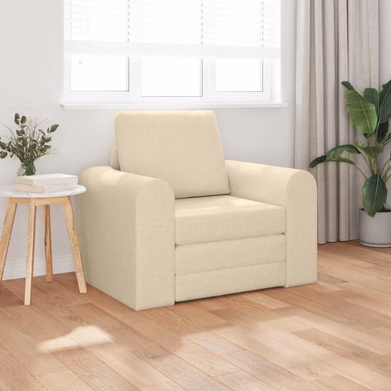 Divano letto vidaXL in tessuto beige L: 98 cm, P: 71 cm, H: 83 cm