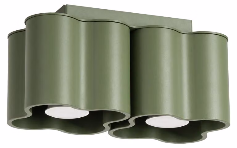 Plafoniera OVIO 2 verde oliva GU10 2xGU10 10W alluminio 12x12x24,5cm Sollux Lighting