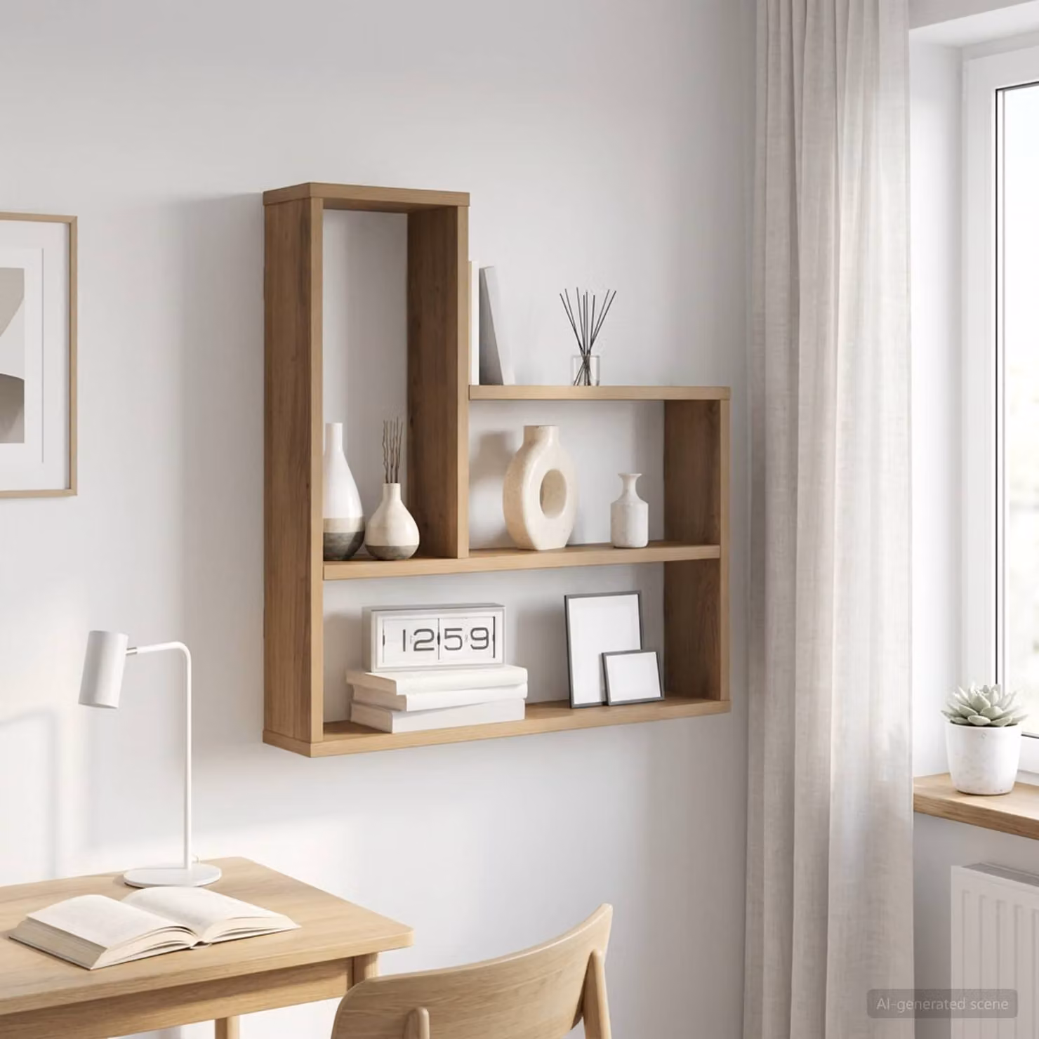 Scaffale da parete vidaXL in legno Rovere, Marrone, L 60 x P 11 x H 60 cm