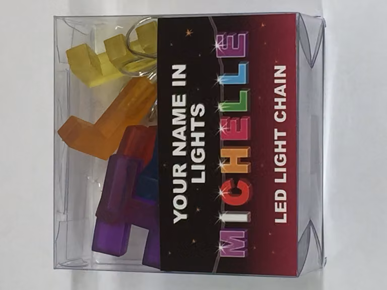 Catena luminosa a LED con il nome "Michelle", 20 luci, realizzata in plastica