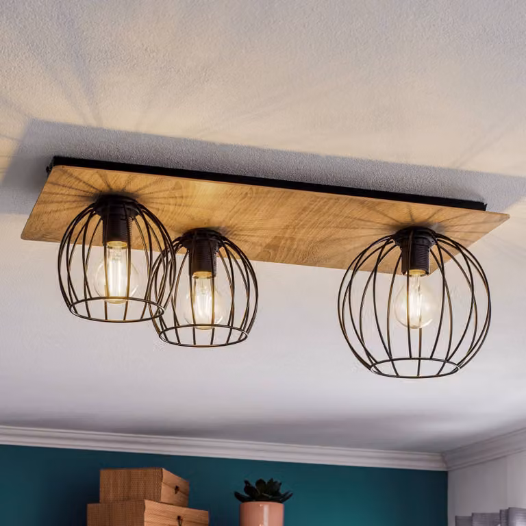 Plafoniera soffitto Malin SIGMA, dimmerabile, Legno chiaro, Soggiorno / Sala da pranzo, Legno, Moderno, Plafoniera