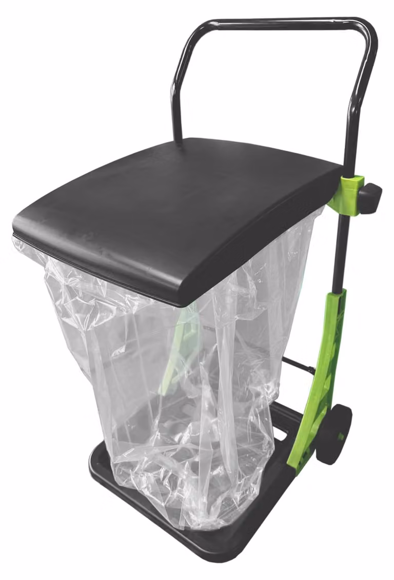 Carrello da giardino multifunzionale con cestino portarifiuti pieghevole e design portatile