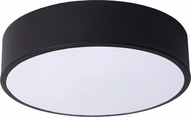 Plafond 20 cm LED 12W nero rotondo UNAR Lucide