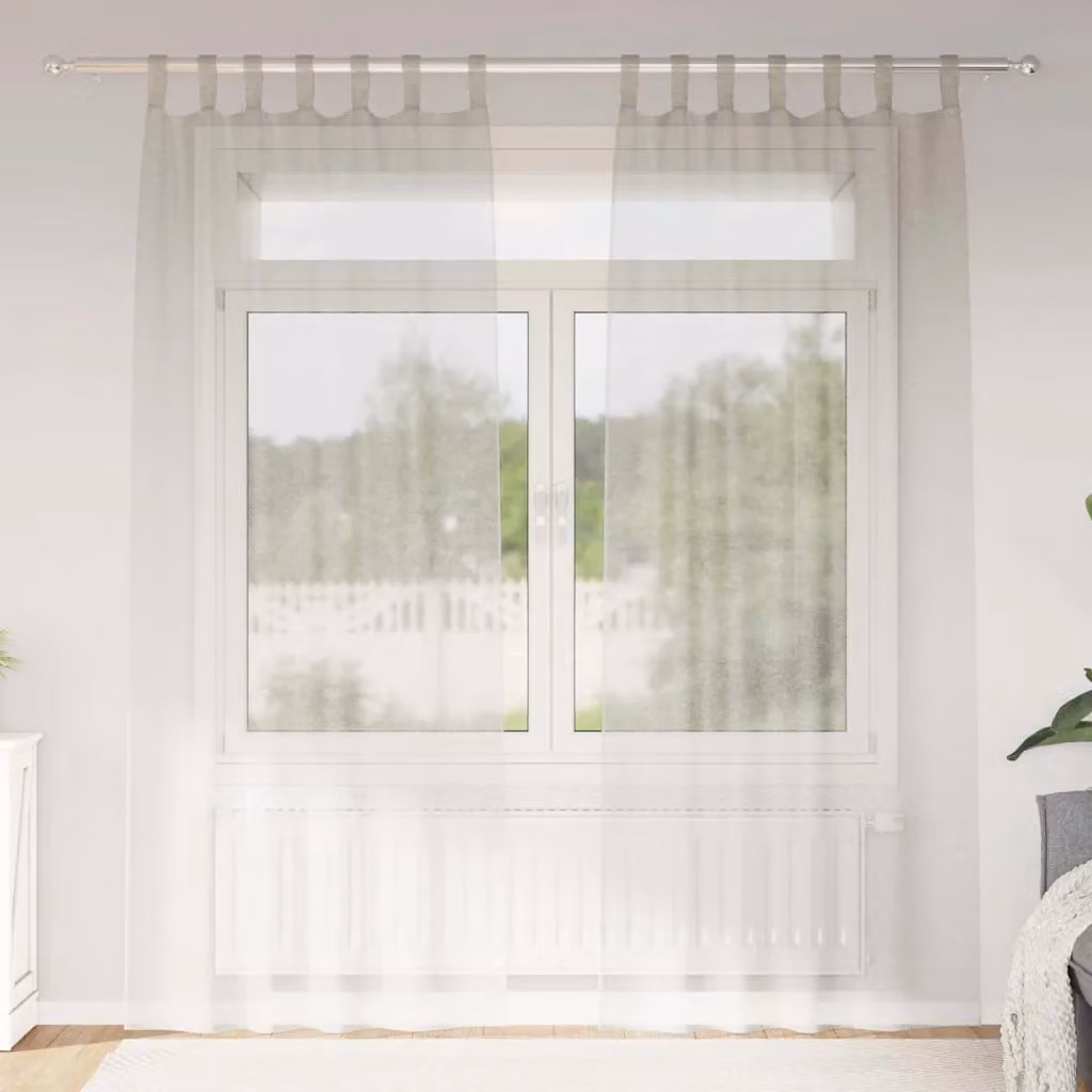 Set di 2 tendine velate vidaXL in poliestere beige, L: 260 cm x H: 140 cm