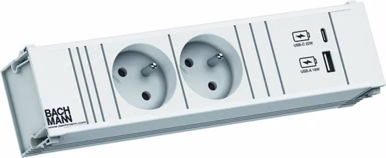 Bachmann Coni 2Xute 1Xusb A/C 22W 0,2M Gst18 Ral9010
