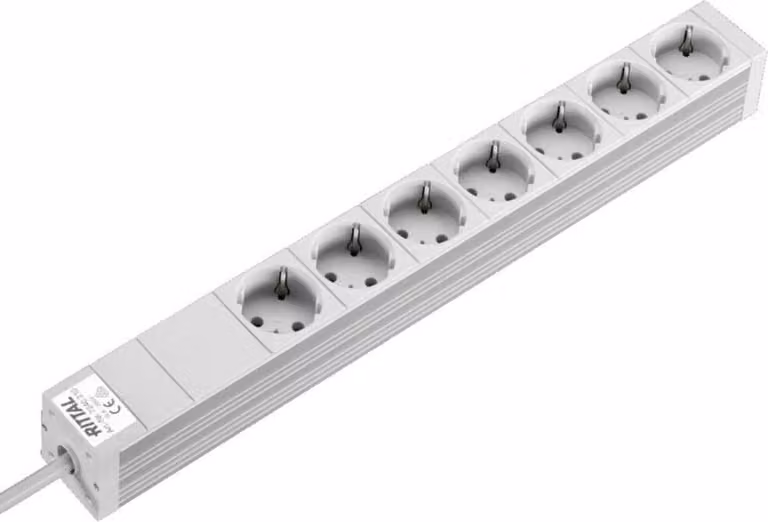 Rittal DK 7240.220 prolunga di alimentazione 2 m 7 prese AC Grigio interno