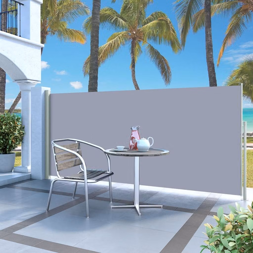 The Living Store Tenda laterale estensibile 140x300 cm Grigio